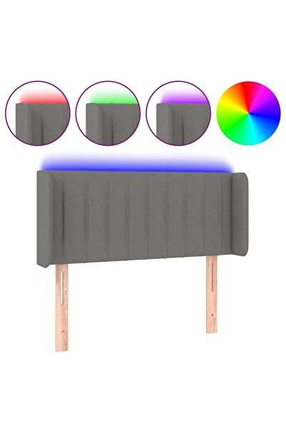 vidaxl Tăblie de pat cu LED, gri închis, 83x16x78/88 cm, textil