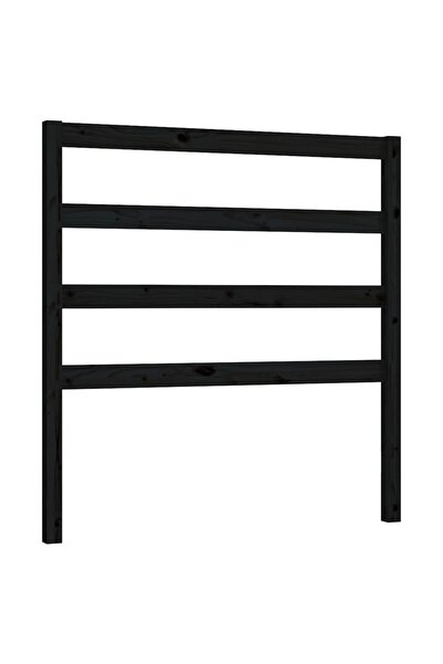 vidaxl Bedside table, black, 95x4x100 cm, solid pine wood