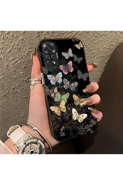 CASEVIBE Redmi Note 12S Uyumlu Şık kelebekli sağlam telefon kılıfı