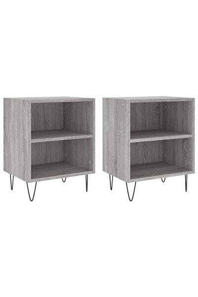 vidaxl Noptiere, 2 buc., gri sonoma, 40x30x50 cm, lemn compozit