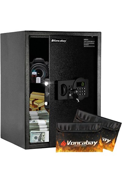 Atrisec 2.2 Cu.Ft Digital Security Safe with Fireproof Bag & Sensor Light - B...
