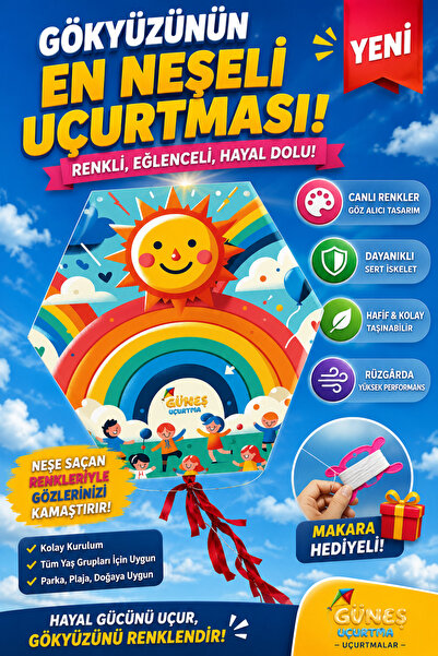 hak-iş oyuncak Renkli Gökkuşağı Desenli Uçurtma