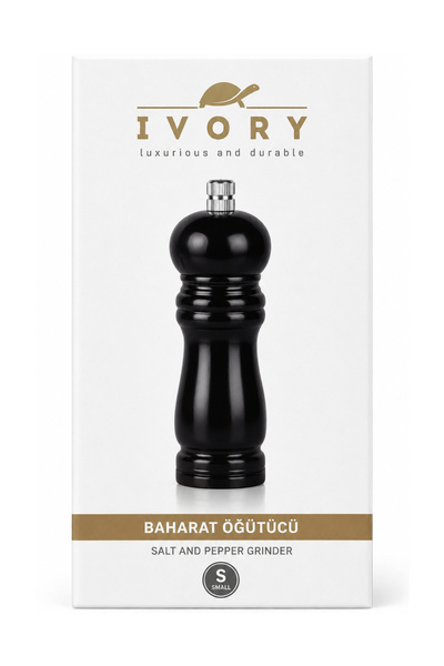 Alıç Ivory Spice Grinder Salt Pepper Mill Black Color Premium Kitchen Grinder