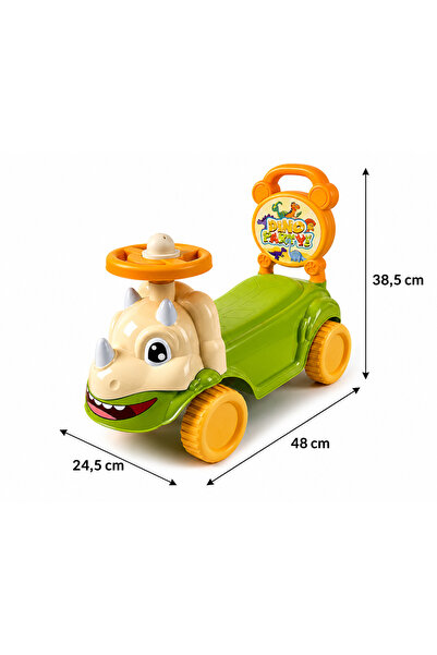 Uniqlion Yürüme Yardımcısı İlk Adım Arabası 10 Ay+ Dinozor Hayvan Figürlü Kor...