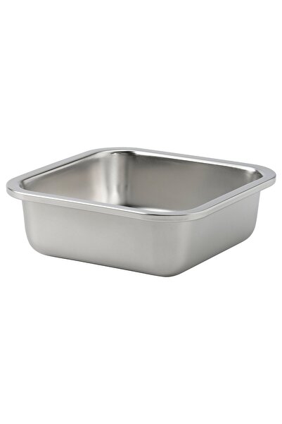 IKEA 365+ Food container, square/stainless steel, 600 ml