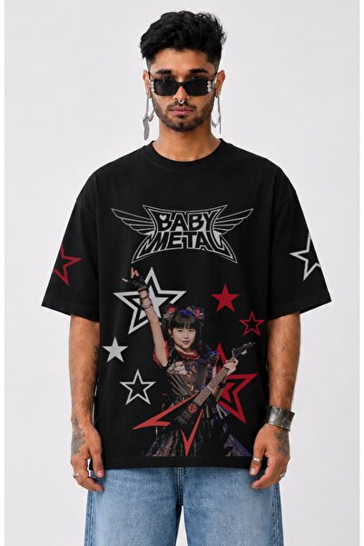 Fuddy Moda Μπλουζάκι Unisex Babymetal Star με στάμπα στο μανίκι και λαιμόκοψη...