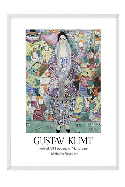 Postifull Gustav Klimt - Portret Friederike Marije Beer, slika u belom okviru...