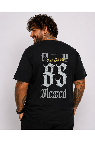 MocGrande Tricou cu gâtul în formă de O pentru bărbați, mărime mare, Blessed ...