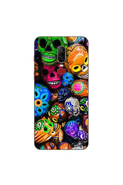 OEM Husa compatibila cu OnePlus 6 Silicon Gel Tpu Model Halloween Cranii Colo...
