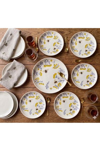 maia Porcelain 6'lı 20 CM Porselen Sunflower Pasta Tabağı Seti