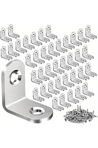 Generic 30 Pcs L-shaped Corner Brackets, Stainless Steel for Shelves, Furnitu...