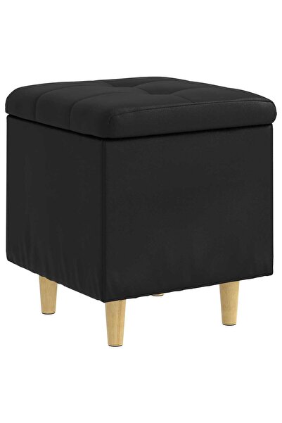 vidaxl Ottomană de depozitare Negru 40 x 40 x 45 cm Piele artificială