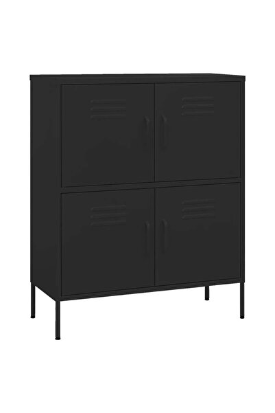 vidaxl Dulap de depozitare, negru, 80x35x101,5 cm, oțel