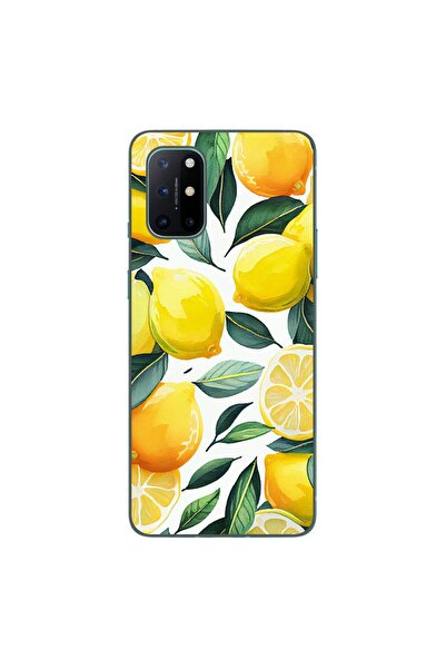 OEM Калъф, съвместим с OnePlus 8T, силиконов гел TPU, модел с десен на лимони