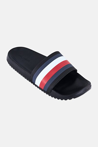 Tommy Hilfiger Men Slip On Slides, Black