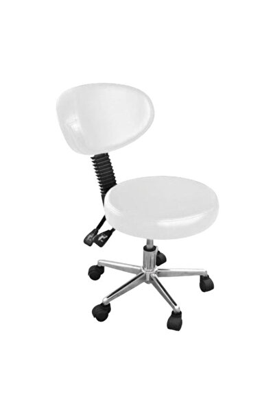 Beautyfor Scaun cu Spatar si Roti pentru Salon CH-810B(T) - Master Chair, Alb...