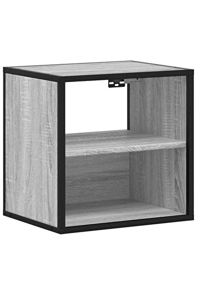 vidaxl Noptieră montată pe perete gri Sonoma 40x31x39,5 cm