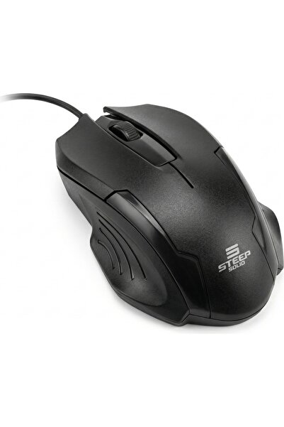 Steep Solid Kablolu Siyah Ofis Mouse 1200 DPI 4 Milyon Tıklama Ergonomik Ofis...