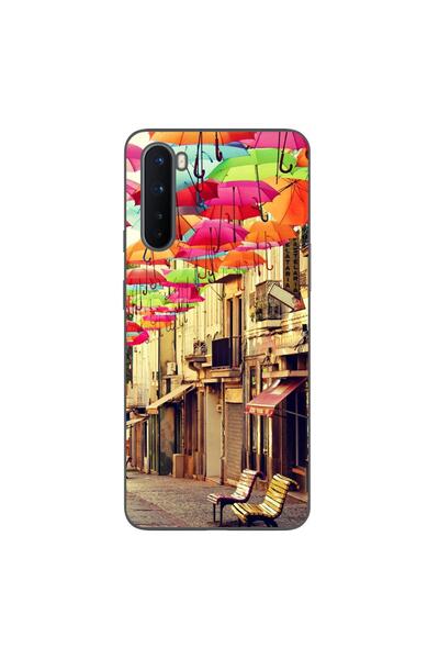 OEM Husa compatibila cu OnePlus Nord Silicon Gel Tpu Model Strada Umbrele Col...