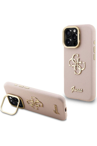 Guess Δερμάτινη Πίσω Θήκη PU με Υφή Ροζ (iPhone 15 Pro) Κωδικός: GUHCP15LPCS4GSP
