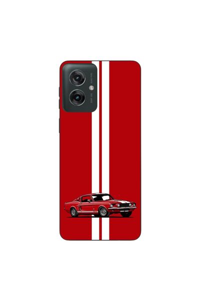 OEM Husa compatibila cu Motorola Moto G55 Silicon Gel Tpu Model Red Mustang