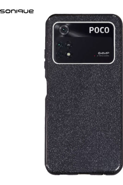 Other Σονίκ Λαμπερή Μαύρη Θήκη Πλάτης Σιλικόνης (Xiaomi Poco M4 Pro 4G)