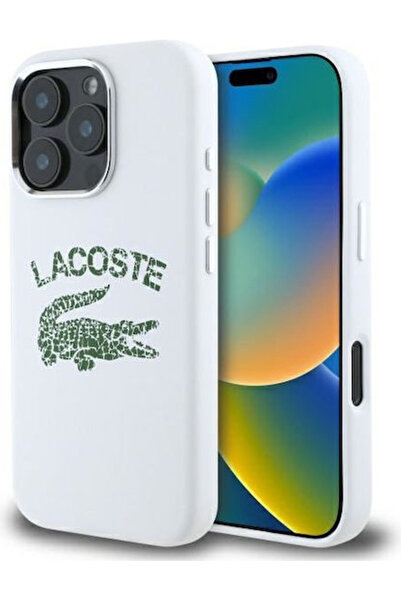 Lacoste Σιλικόνη Σχεδιασμός Ραγισμένου Λογότυπου Πίσω Κάλυμμα Magsafe Πλαστικ...