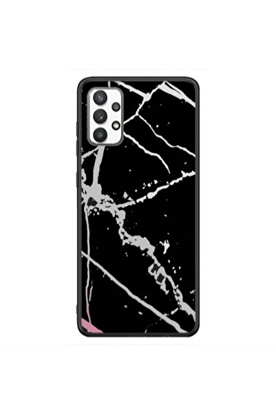 Other Samsung A32 4G Marble Cream Cracks Black Glossy Θήκη