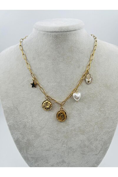 Bozhi Necklace Steel Gold Luminous Style