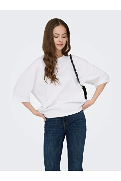 ONLY Ženska bela Onllara S/s Boxy Tee Jrs majica