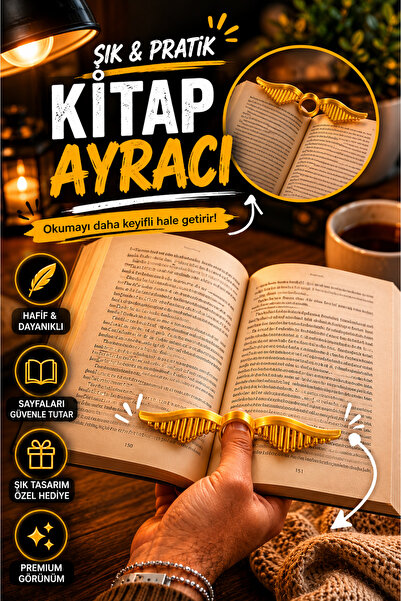 Major Hobi Golden Snitch Kitap Ayracı 3D Baskı Fantastik Tasarım Metalik Gold...