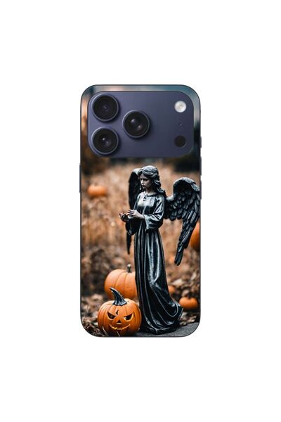 OEM Калъф, съвместим с Apple iPhone 17 Pro, силиконов гел TPU, с десен Хелоуи...