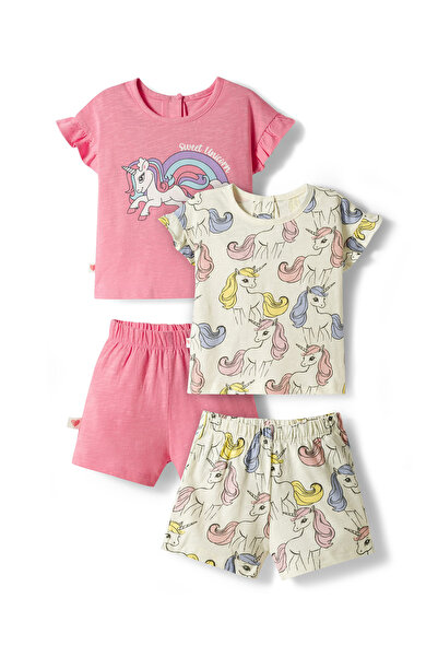 Bonfino 100% Cotton T-Shirt and Shorts Sets with Unicorn Print (Pack of 2) - ...