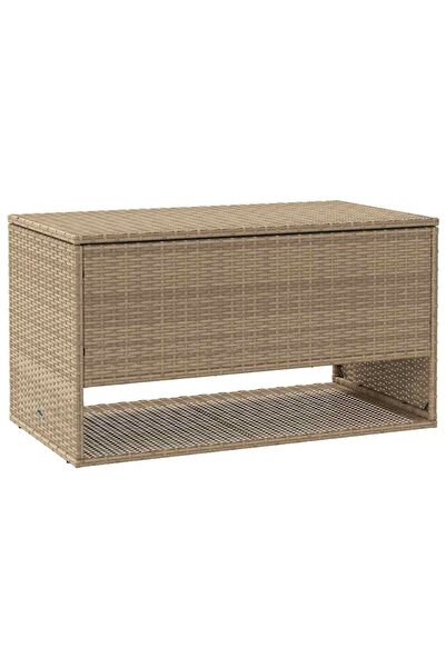 vidaxl Cutie de perne de exterior Bej 100x55x55,5 cm Poly Rattan
