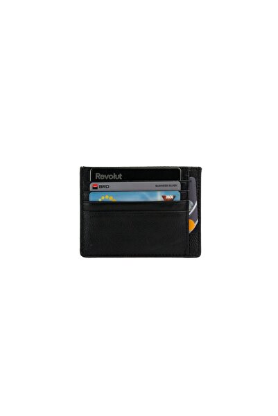 Posete Fagaras Terry Card Holder - Black, Genuine Leather Card Holder , Women...