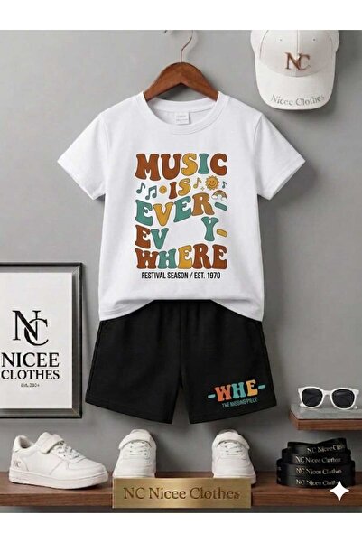 NC Nicee Clothes ΚΑΛΟΚΑΙΡΙΝΟ ΠΑΙΔΙΚΟ ΜΠΛΟΥΖΑΚΙ ΣΟΡΤΣ UNISEX (ΜΕ ΣΤΑΜΠΑ MUSİC ...