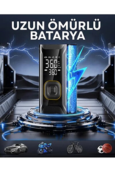 kozo-f Şarjlı 4000mAh Hava Pompası Araç Lastik, Bisiklet, Top Şişirme Oto Hav...