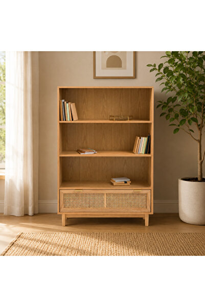 WoodenDecoration01 Étagère Masif Ahşap Kitaplık