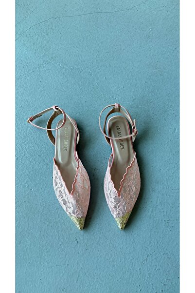Eataly Shoes Icon Powder Lace Ankle-Strap Ballerinas