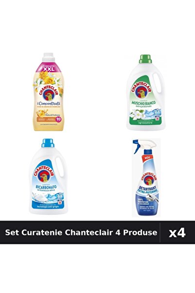 Chanteclair Set 4 Detergent și Balsam Rufe 1575ml 1800ml - Bicarbonat, Mosc, ...