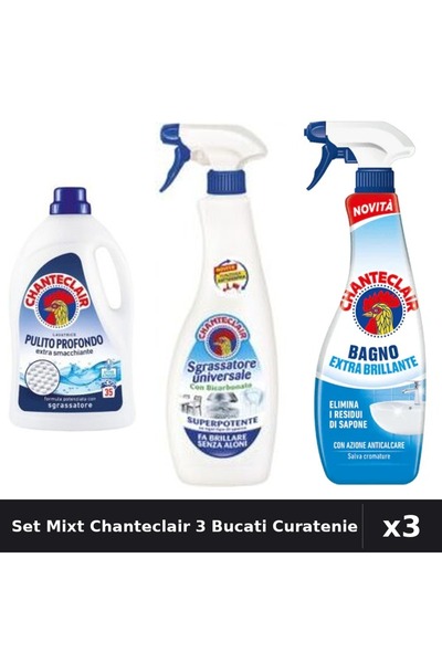 Chanteclair Set 3 Detergent și Degresant - 1575ml, 600ml, 625ml - Curatare Pr...