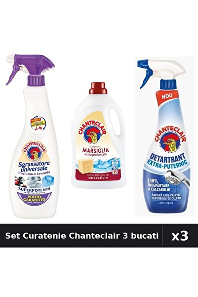 Chanteclair Set 3 Curatenie - Degresant 600ml, Detergent 1575ml, Detartrant 6...
