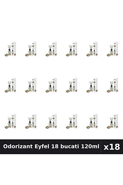 Eyfel Set 18 Odorizant Camera cu Betisoare - Nuca De Cocos, Parfum Intens 120ml