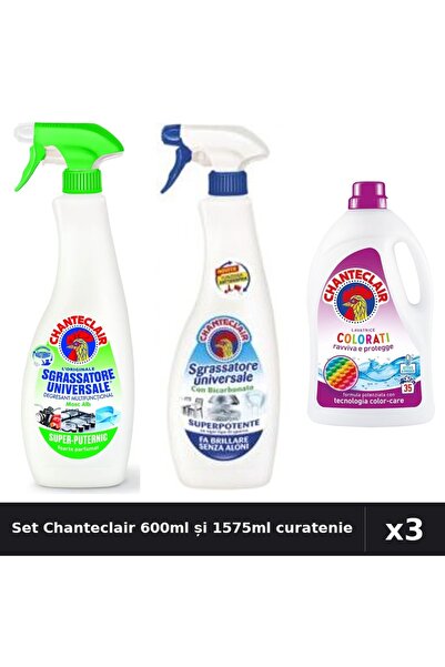 Chanteclair Set 3 Degresant și Detergent 600ml/1575ml - Bicarbonat, Lămâie, C...