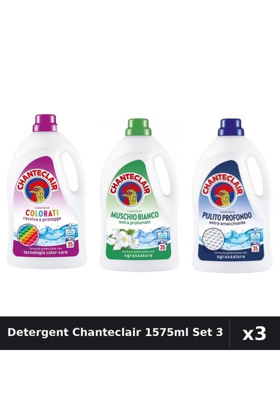 Chanteclair Set 3 Detergent Lichid Rufe 1575ml 35 Spalari - Color, Mosc Alb, ...