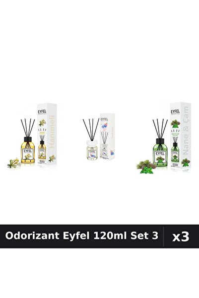 Eyfel Set 3 Odorizant Camera cu Betisoare 120ml - Mana Maicii, Orhidee, Pin M...
