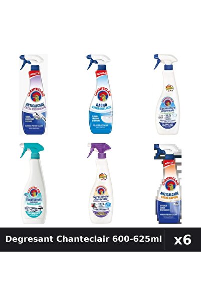 Chanteclair Set 6 Degresant Universal 600-625ml - Anticalcar, Lavanda, Bicarb...
