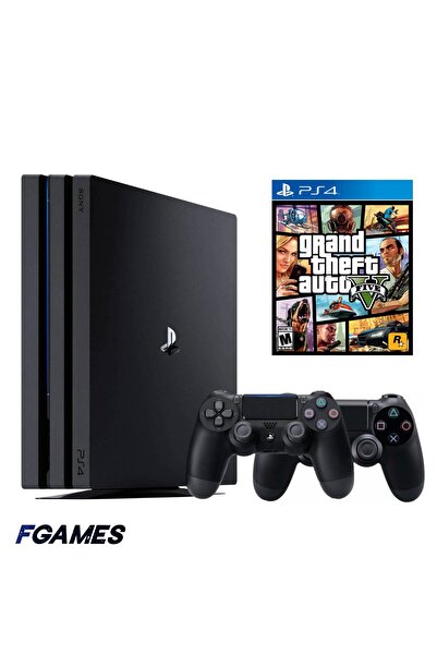Sony Consola Playstation 4 Pro Ps4 1TB + Două controlere + GTA 5 PlayStation ...