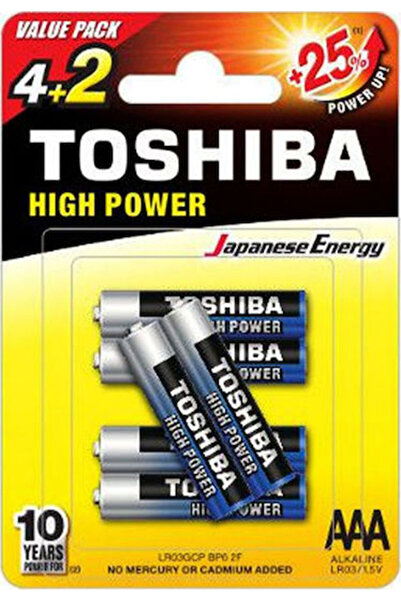 Toshiba Υψηλής Ισχύος Αλκαλικές Μπαταρίες AAA 1.5V 6 τεμάχια 448.1.589294 Κωδ...