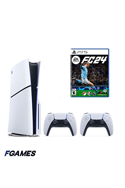 Sony Consola Playstation 5 Slim, Ps5 Ediția cu disc 1TB + Două controlere FC ...